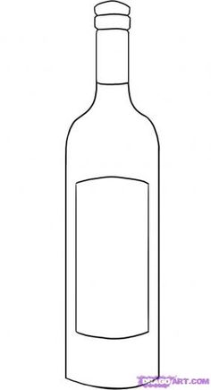 Wine bottle outline clipart