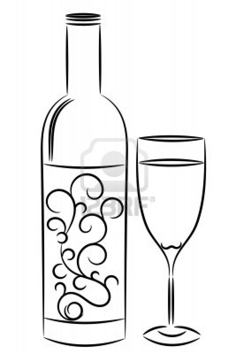 Wine Bottle Outline Clip Art free image