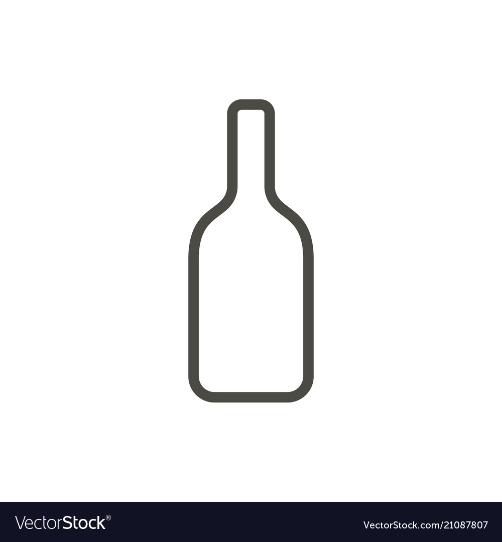 Wine bottle icon outline alcohol line dri