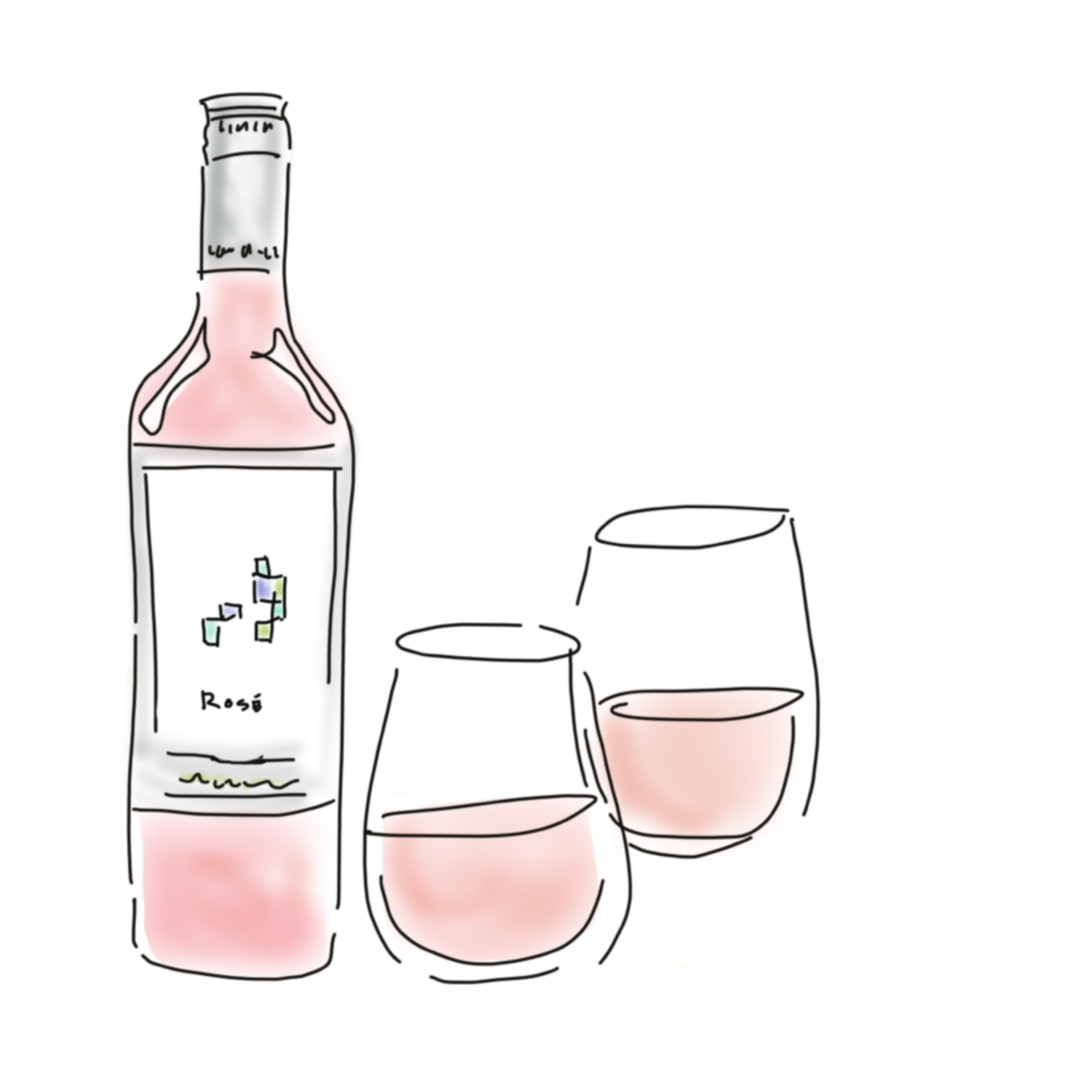 wine bottle clipart rose