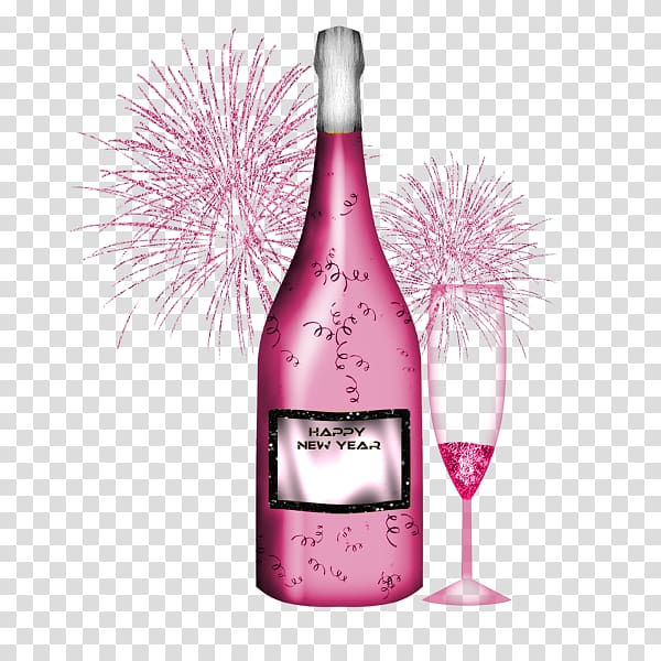 Champagne Bottle Wine , champagne rose transparent