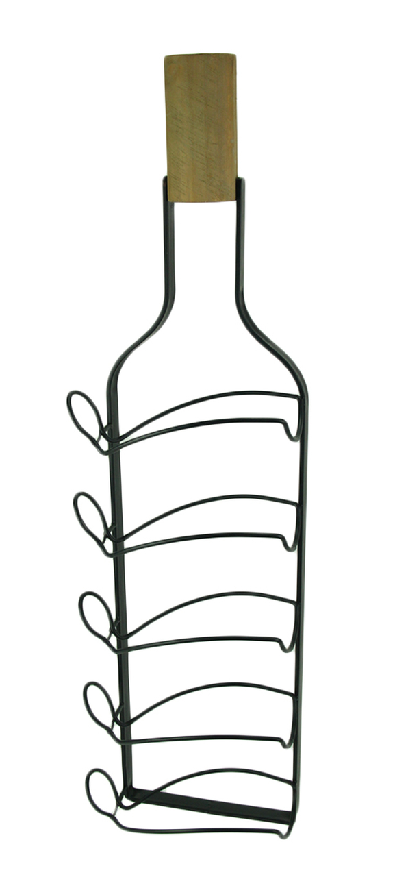 Wine bottle shaped.