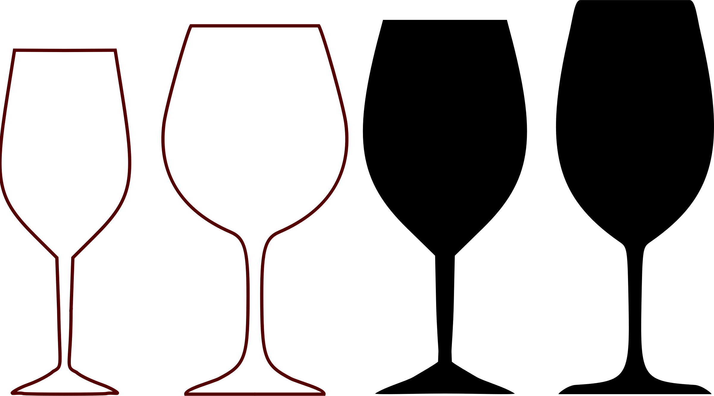 Wine glass shapes.