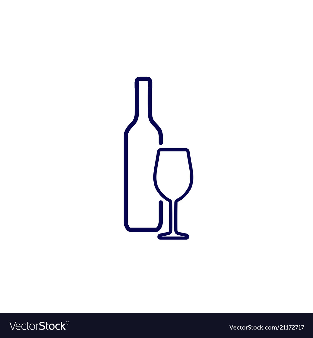 Icon of silhouette wine bottle and wine glass