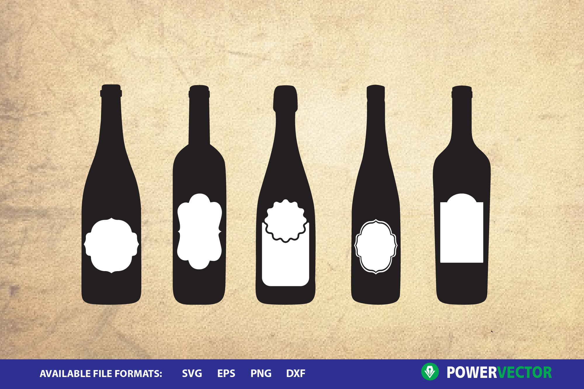 Wine Bottles Svg Clipart Files for Cricut, Silhouette