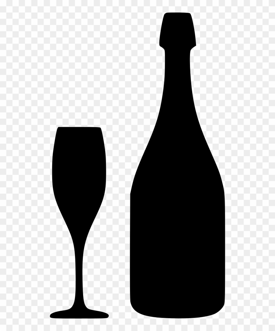 Download Free Champagne Bottle Svg Clipart Wine Glass