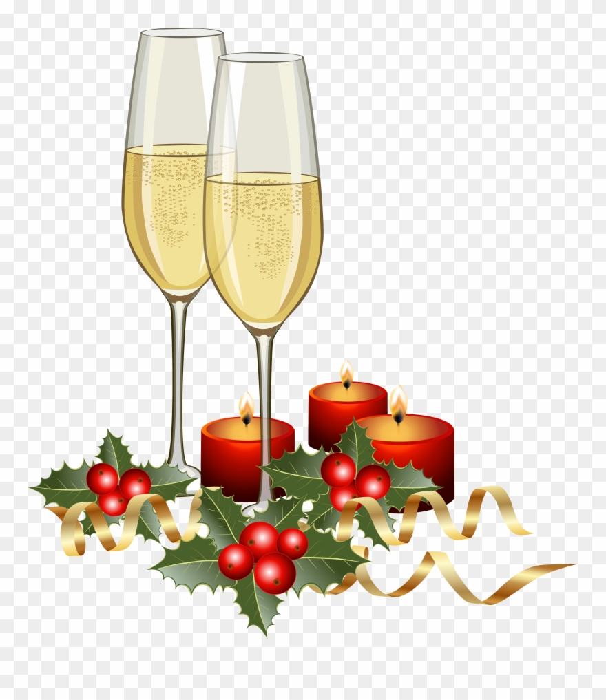 Champagne clipart christmas.