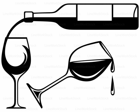 Wine Clipart Black And White