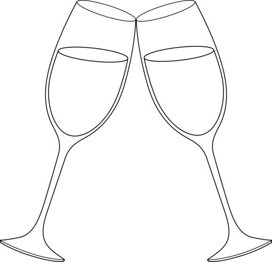 Wine glasses toasting clipart