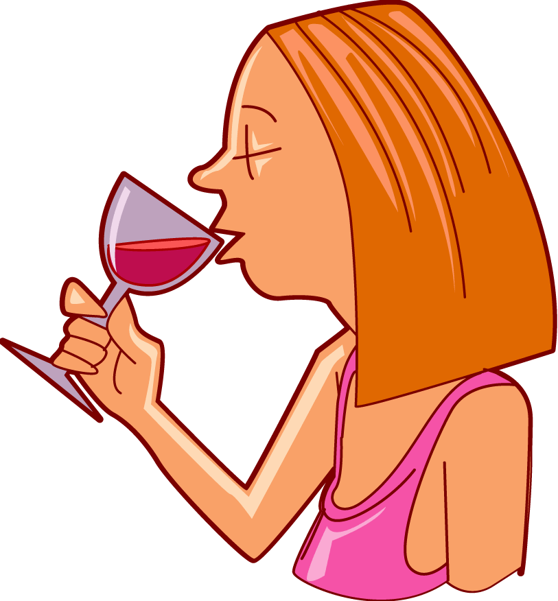 Women Drinking Wine Clip Art free image