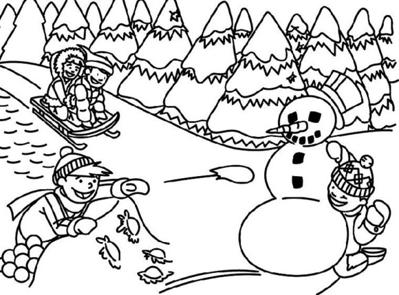 Winter clipart black and white