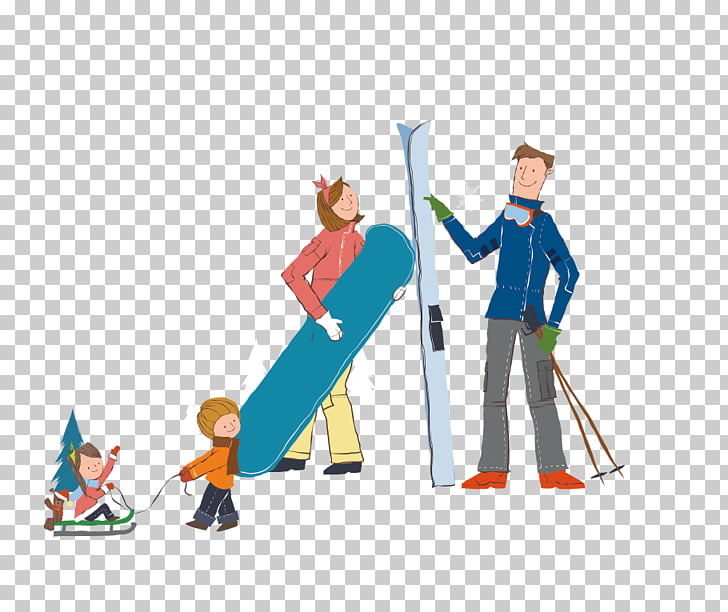 Skiing Ice skating Winter, Winter family of four PNG clipart