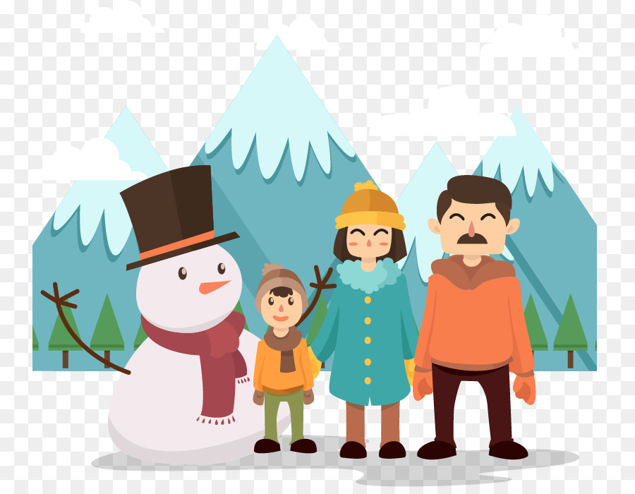 winter clipart family