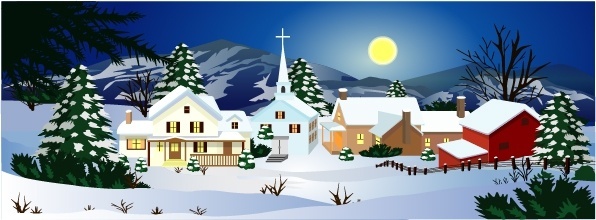 Winter landscape clipart free vector download