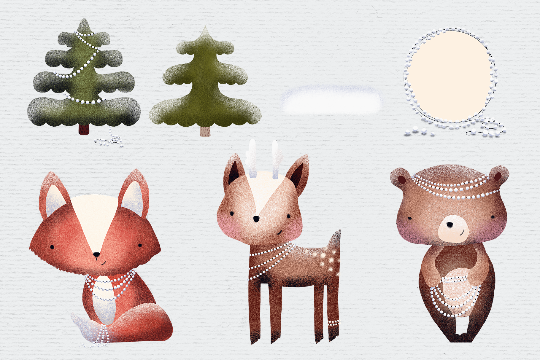 Woodland creatures clipart, winter clipart, animal clipart