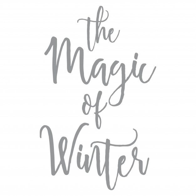 The magic of winter quotes word clipart Vector