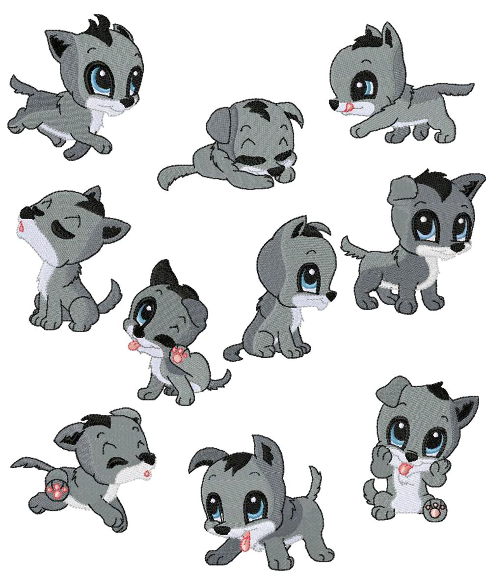Cute clipart baby wolf