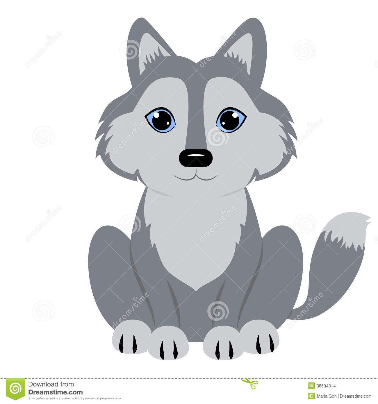Cute wolf clipart