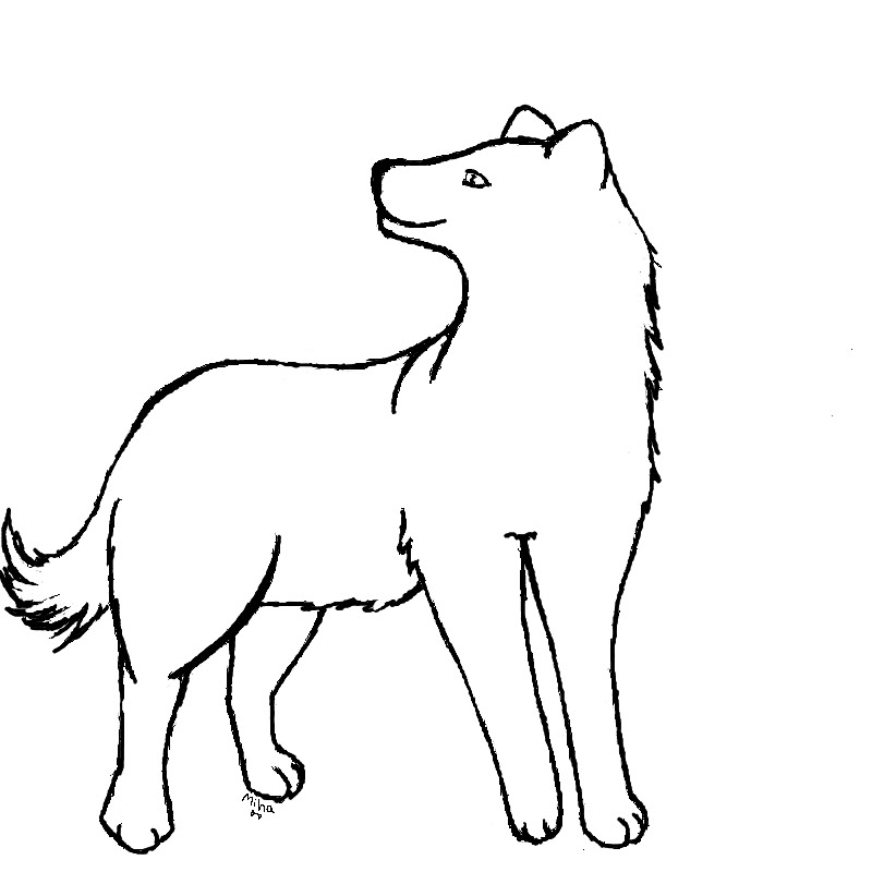 Wolf outline clipart.