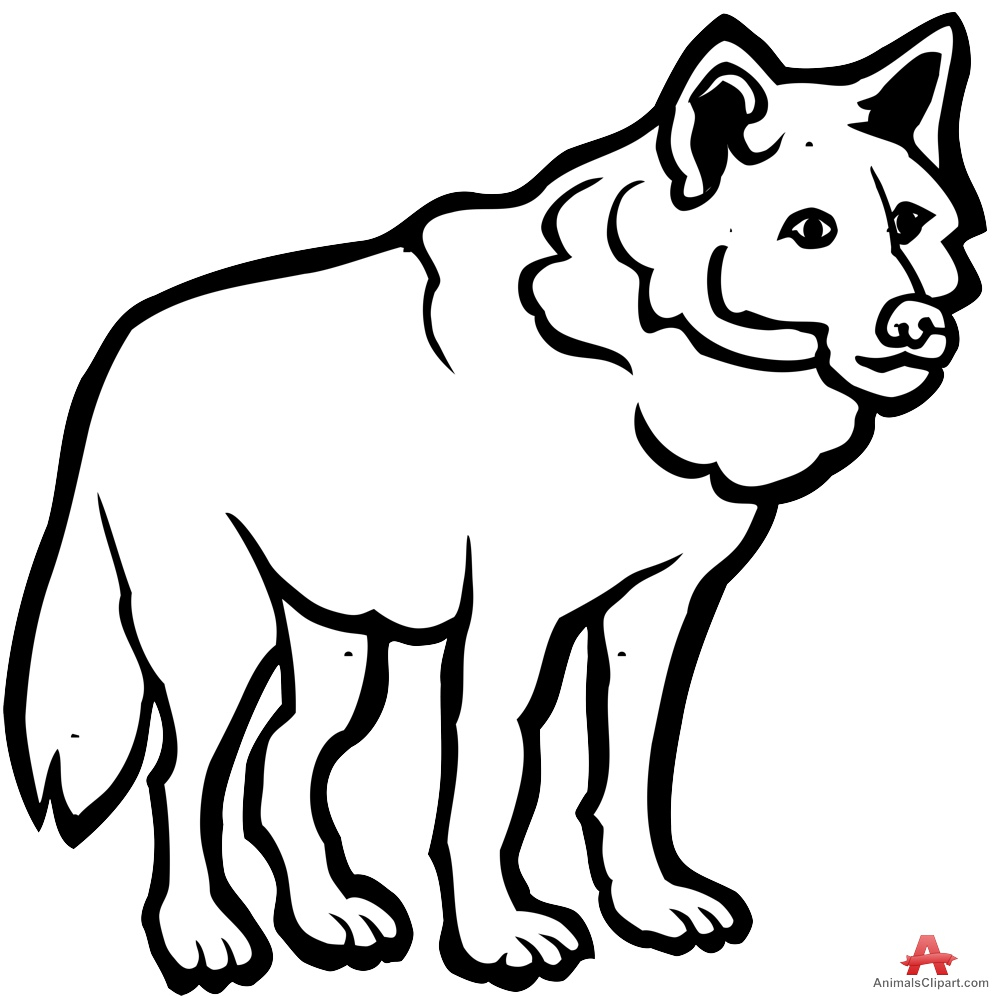 wolf clipart outline