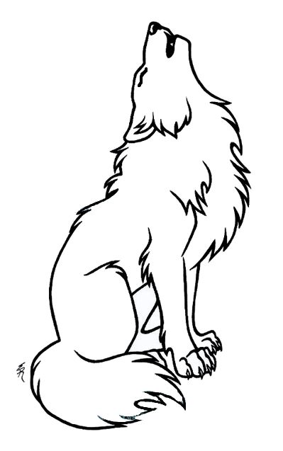 Free wolf outline.