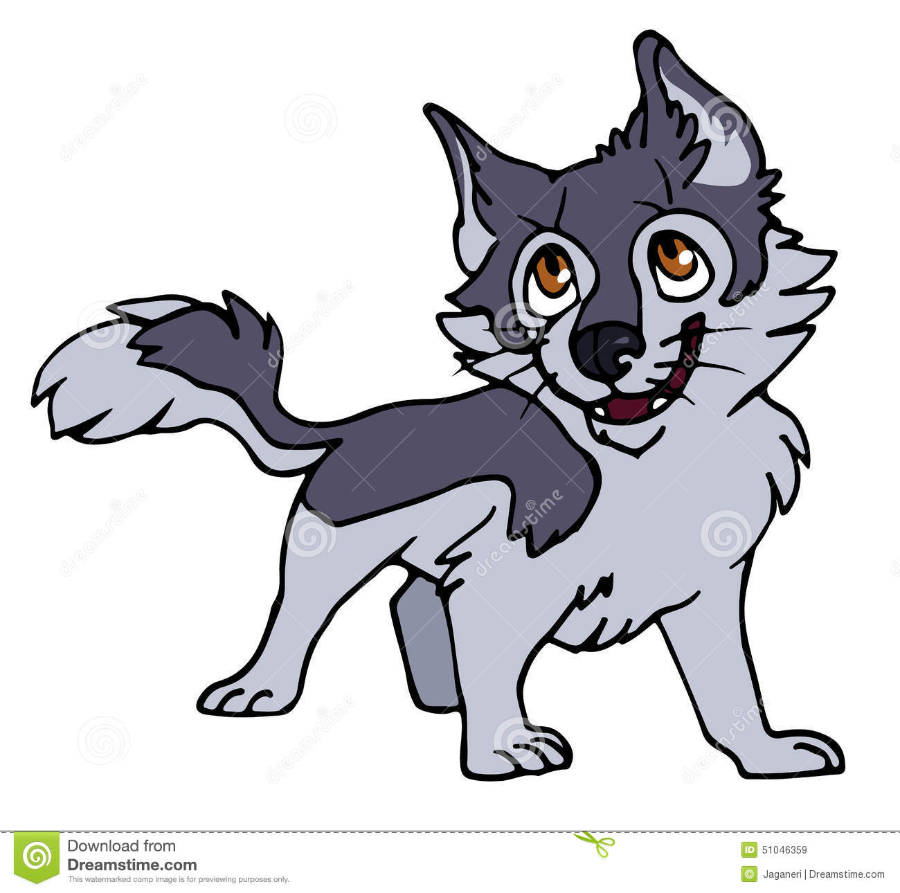 Wolf pup clipart