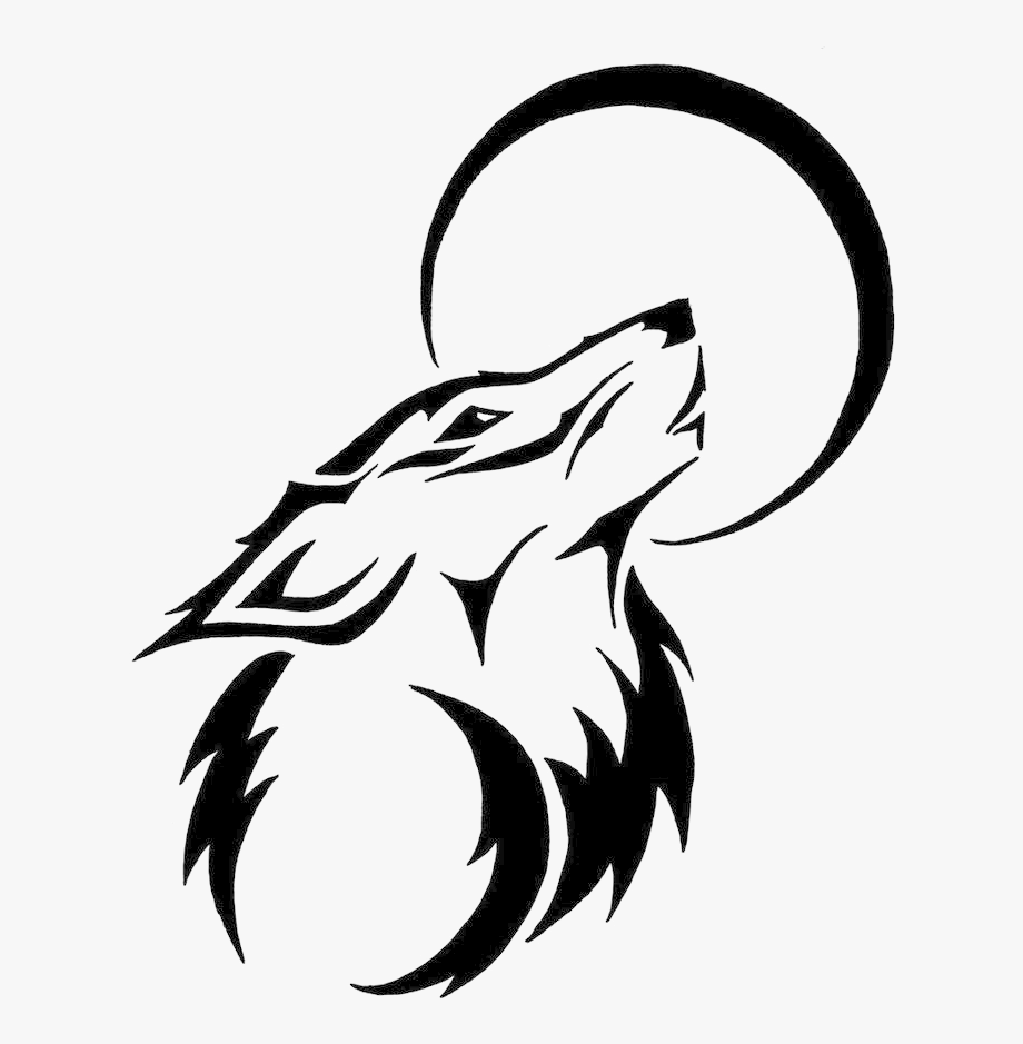 Wolf Tribal Clipart Black And White Transparent Png