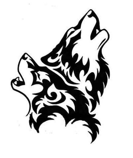 Wolf howling tribal wolves howling clipart
