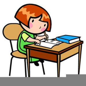 Clipart images of kids at work at their desk clipart images