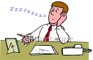 Man Sleeping At Work Clipart