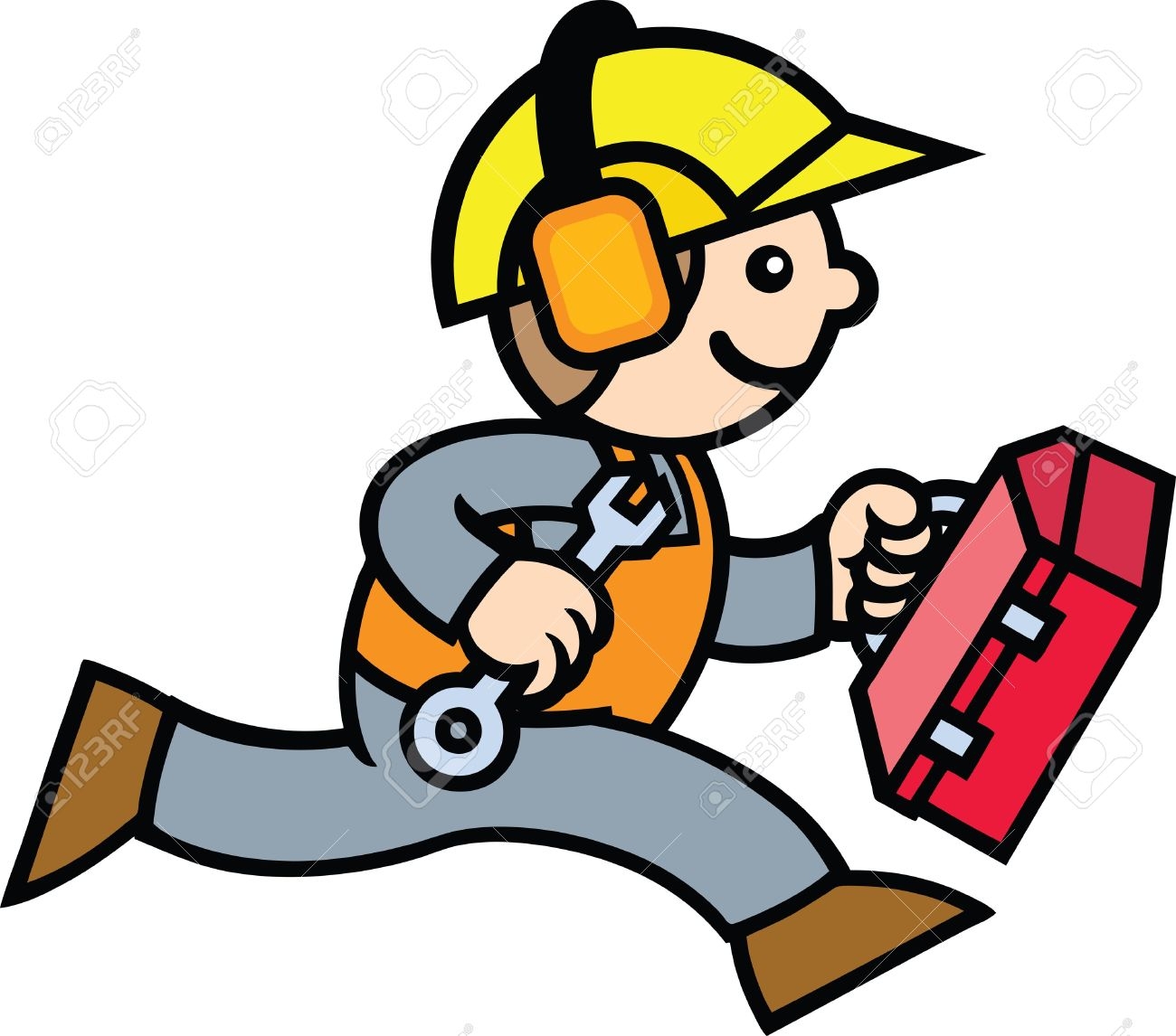 Animated construction worker.