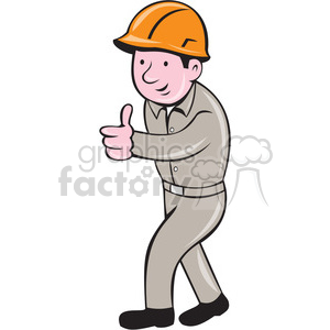 Builder construction worker thumbs up ISO clipart