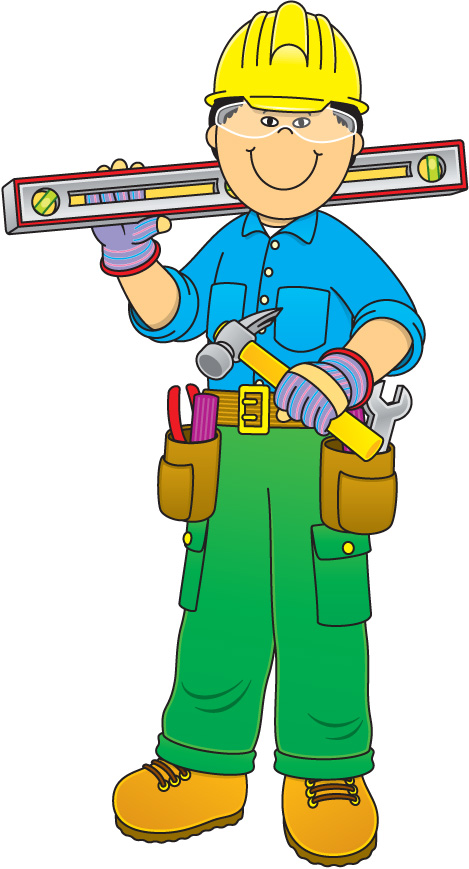 Cartoon construction worker.