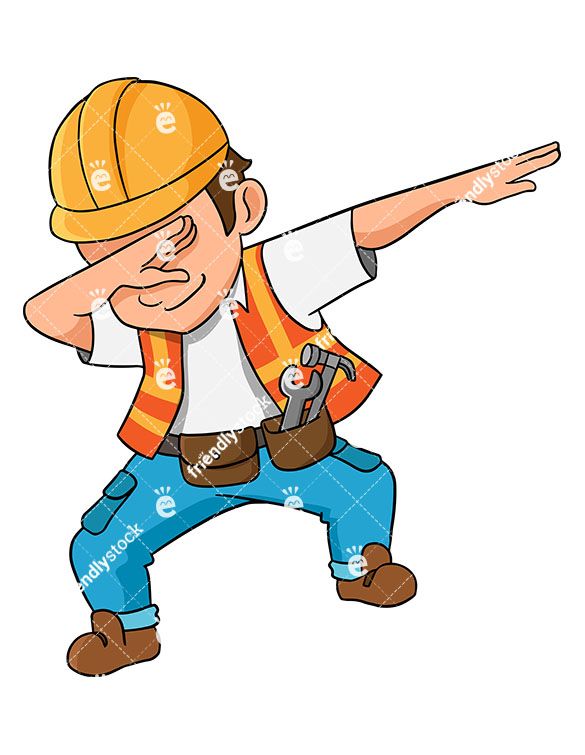 Dabbing construction worker.