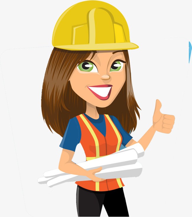 Female construction worker clipart