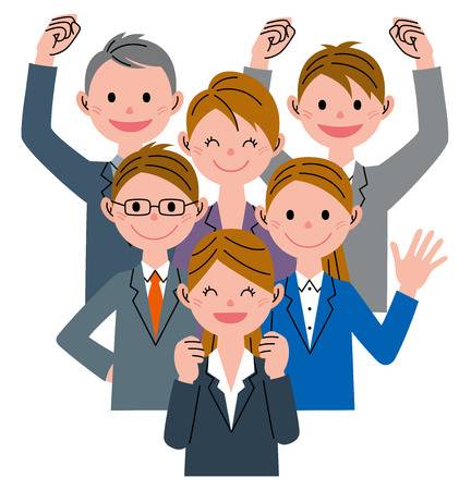 Happy workers clipart