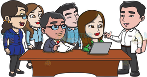 Cartoon Office Workers Clipart