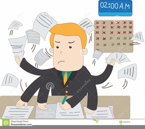 Busy Office Worker Clipart