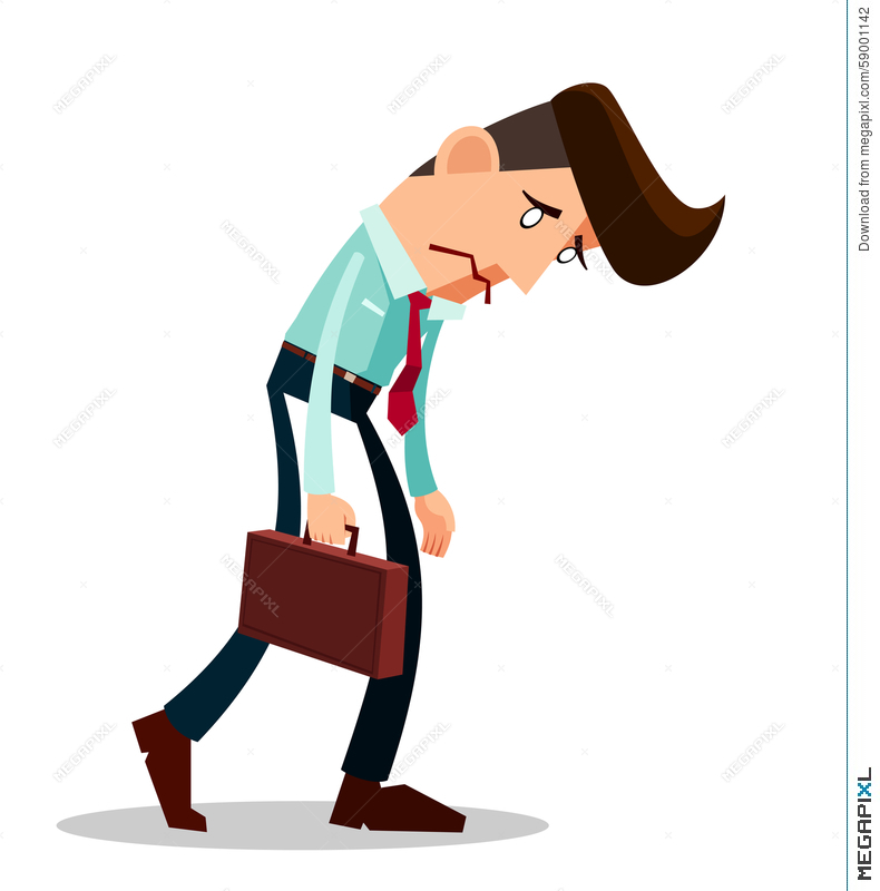 Frustrated Young Worker Illustration