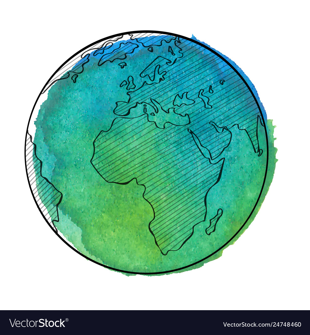 Watercolor earth vector image