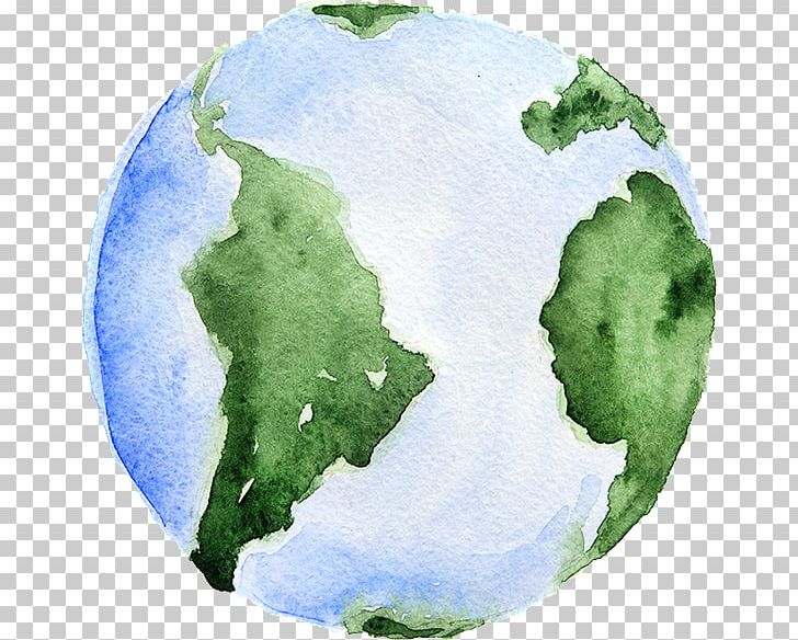 Earth watercolor painting.