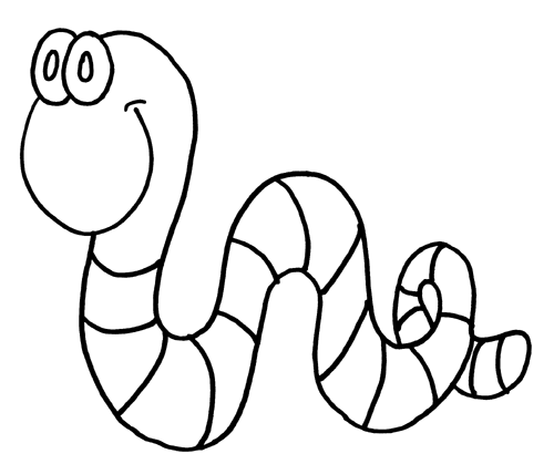 Worm Clipart Black And White