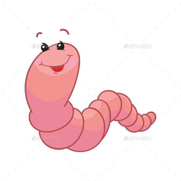 Realistic clipart worm.
