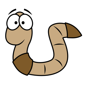 Drawing cartoon worm.