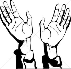 Hands Lifted In Worship Clipart