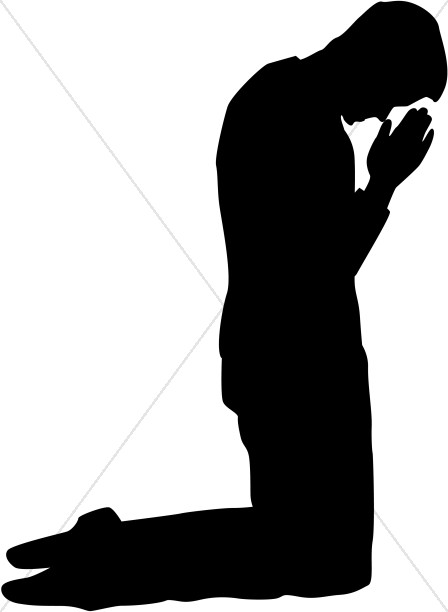 Man kneeling prayer.