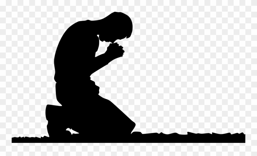 Person kneeling prayer.