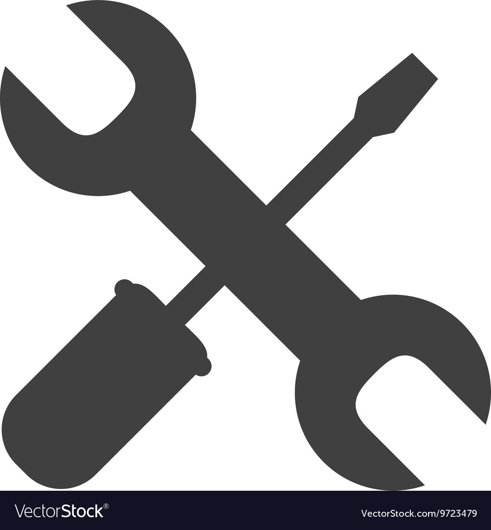 Wrench and screwdriver icon tool design