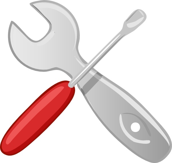 wrench and screwdriver clipart vector image
