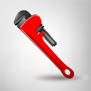 Pipe wrench vector.